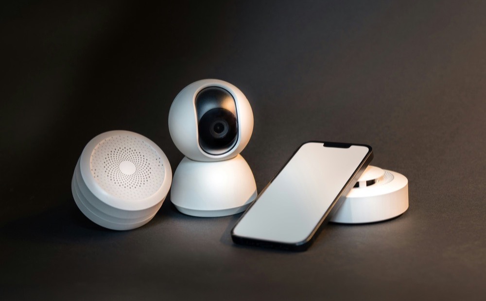 Smart security camera, sensor and alarm speaker