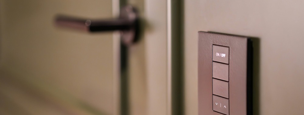 Automation keypad installed on a wall